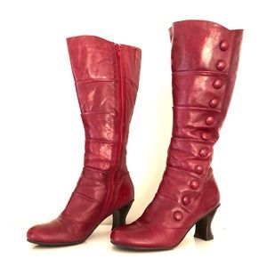 Miz Moos Red Heeled Boots size 7